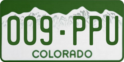 CO license plate 009PPU