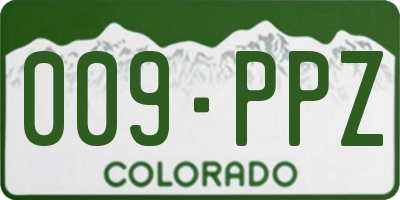 CO license plate 009PPZ