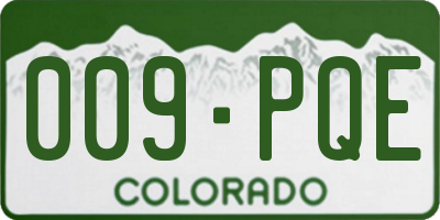 CO license plate 009PQE