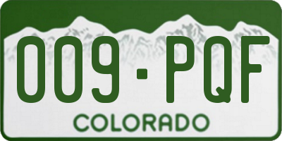 CO license plate 009PQF