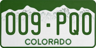 CO license plate 009PQO