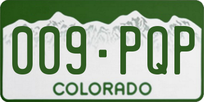 CO license plate 009PQP