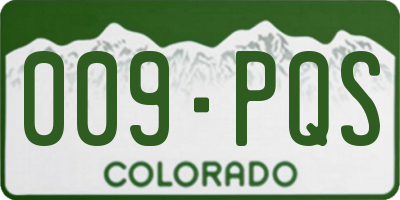 CO license plate 009PQS
