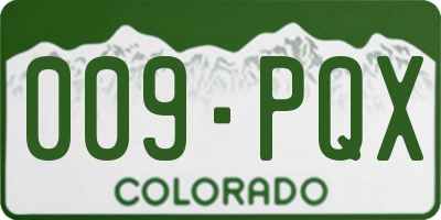 CO license plate 009PQX