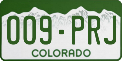 CO license plate 009PRJ