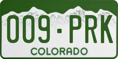 CO license plate 009PRK