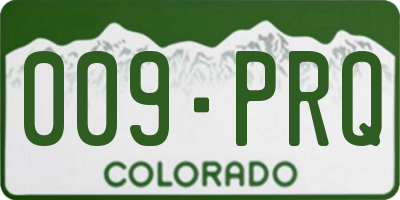 CO license plate 009PRQ