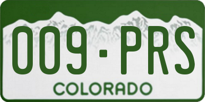CO license plate 009PRS
