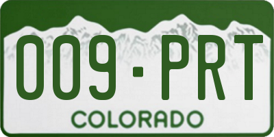CO license plate 009PRT