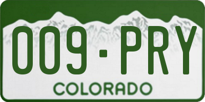 CO license plate 009PRY