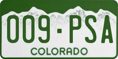 CO license plate 009PSA