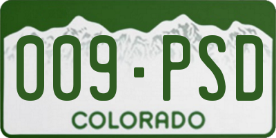 CO license plate 009PSD