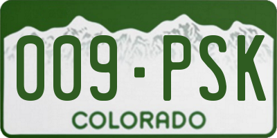 CO license plate 009PSK