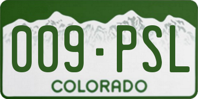 CO license plate 009PSL