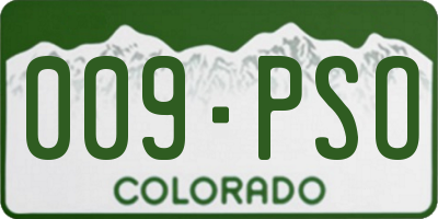 CO license plate 009PSO