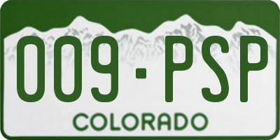 CO license plate 009PSP