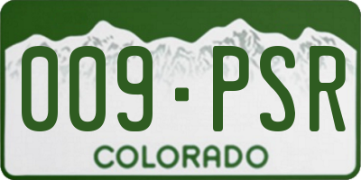 CO license plate 009PSR