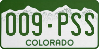 CO license plate 009PSS