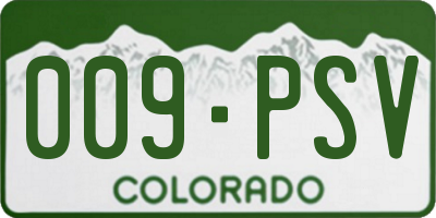 CO license plate 009PSV