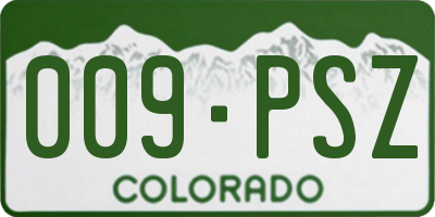 CO license plate 009PSZ