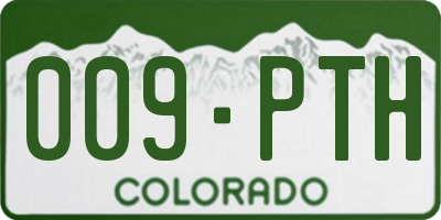 CO license plate 009PTH