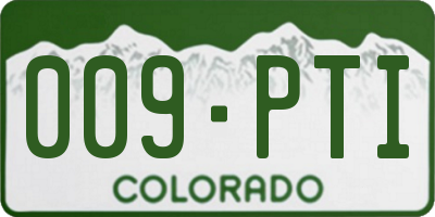 CO license plate 009PTI