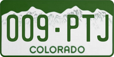 CO license plate 009PTJ