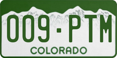 CO license plate 009PTM