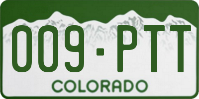 CO license plate 009PTT