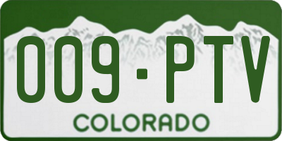 CO license plate 009PTV