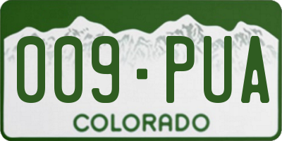CO license plate 009PUA