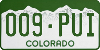 CO license plate 009PUI