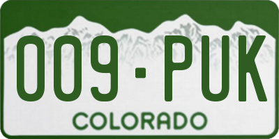 CO license plate 009PUK