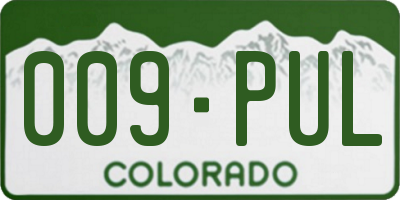 CO license plate 009PUL