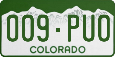 CO license plate 009PUO