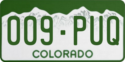CO license plate 009PUQ