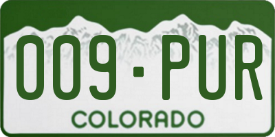 CO license plate 009PUR