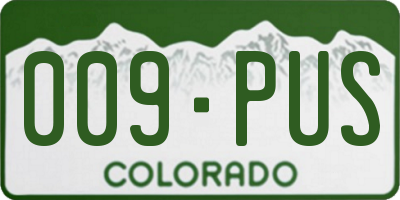 CO license plate 009PUS