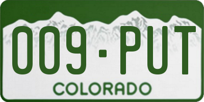 CO license plate 009PUT