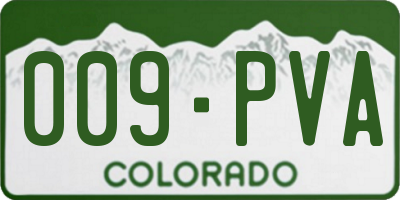 CO license plate 009PVA