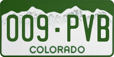 CO license plate 009PVB