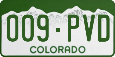 CO license plate 009PVD
