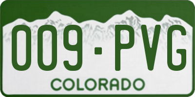 CO license plate 009PVG