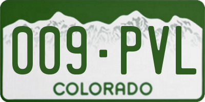 CO license plate 009PVL