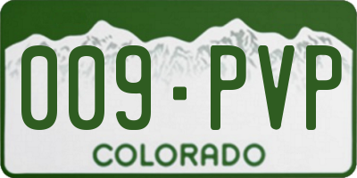 CO license plate 009PVP