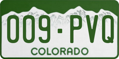 CO license plate 009PVQ