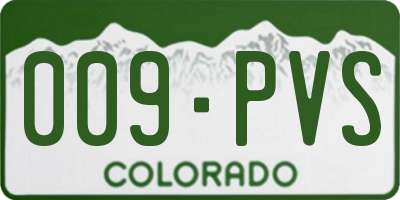 CO license plate 009PVS