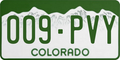 CO license plate 009PVY