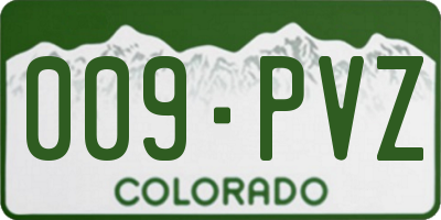 CO license plate 009PVZ