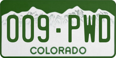 CO license plate 009PWD